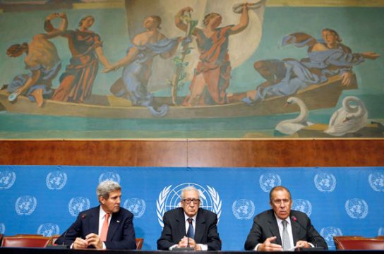 Syrien-Treffen in Genf: John Kerry, Lakhdar Brahimi und Sergej Lawrow