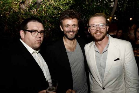 Die "The World's End"-Schauspieler Nick Frost, Michael Sheen und Simon Pegg (vlnr)