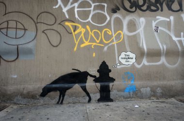 New York im Banksy-Fieber - aber nicht alle Graffiti-Kollegen mögen die Arbeit des Briten