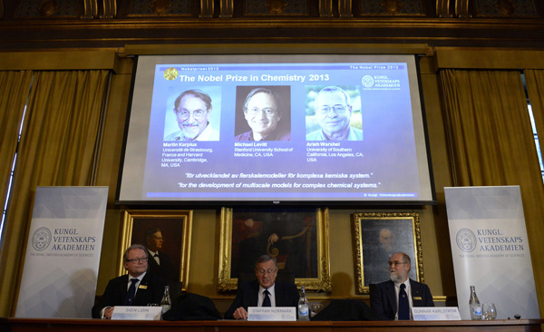 Chemie-Nobelpreis für Martin Karplus, Michael Levitt und Arieh Warshel