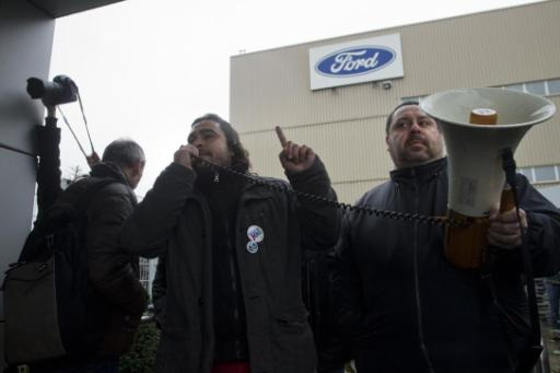 Ford Genk -Arbeiter bei Protesten in Genk im Januar 2013