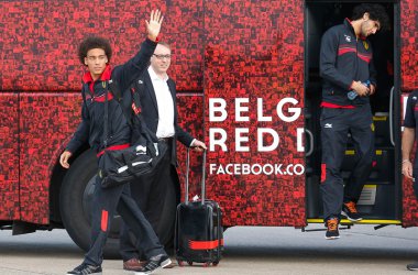 Rote Teufel-Party auf dem Flughafen Zaventem