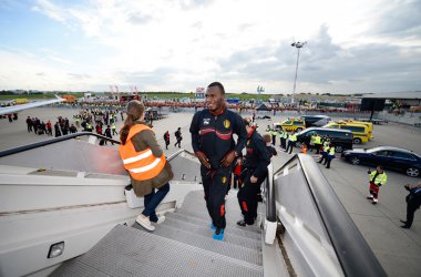 Rote Teufel-Party auf dem Flughafen Zaventem