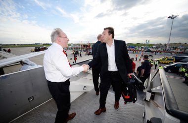 Rote Teufel-Party auf dem Flughafen Zaventem