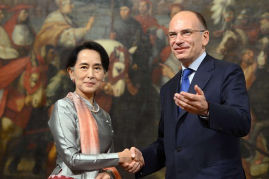 Aung San Suu Kyi mit Italiens Premier Enrico Letta