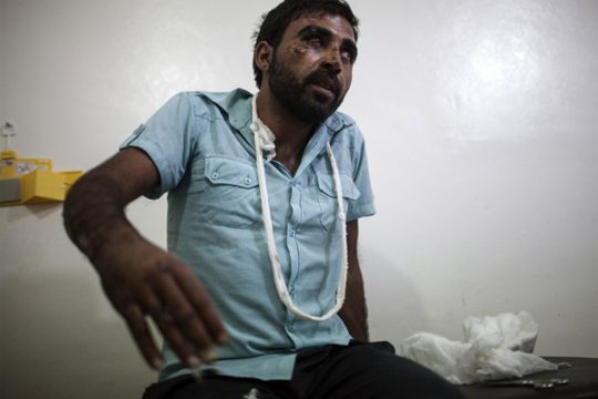 Improvisierte Krankenstation in Ras al-Ain, Syrien