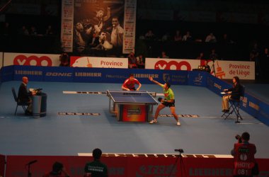 Tischtennis-Weltcup in Pepinster - Dimitrij Ovtcharov und Xu Xin