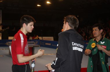 Tischtennis-Weltcup in Pepinster - Dimitrij Ovtcharov und Xu Xin