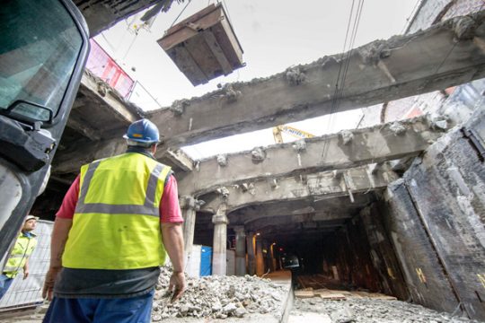 Tunnelarbeiten unter dem Zentrum von Verviers