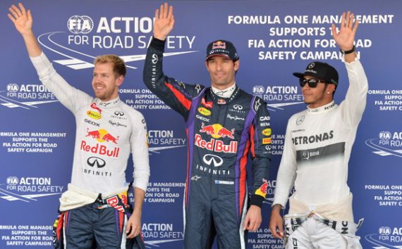 Formel 1-Rennen von Japan: Webber auf der Pole, dahinter starten Sebastian Vettel und Lewis Hamilton