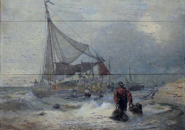 Andreas Achenbach - Fischkutter in der Brandung