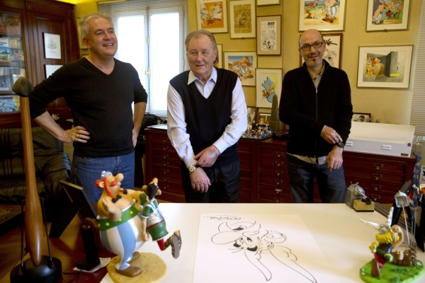 Didier Conrad, Albert Uderzo und Jean-Yves Ferri (vlnr)