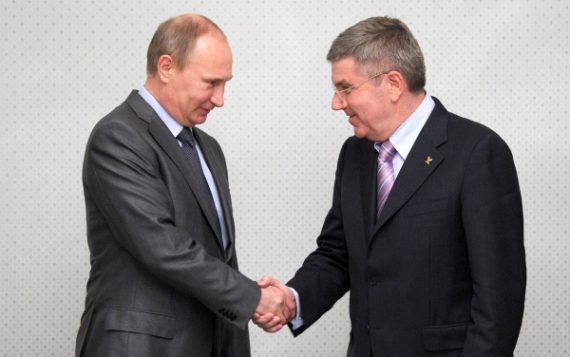 Kremlchef Wladimir Putin und IOC-Chef Thomas Bach