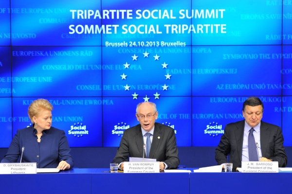 Dalia Grybauskaite, Herman Van Rompuy und José Manuel Barroso (vlnr)