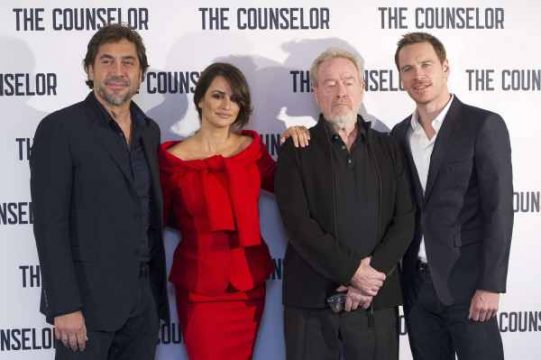 Javier Bardem, Penélope Cruz, Ridley Scott und Michael Fassbender (vlnr)
