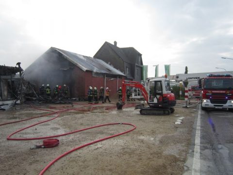 Großbrand im Gardenforum Herbesthal