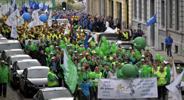 Polizisten demonstrieren in Brüssel