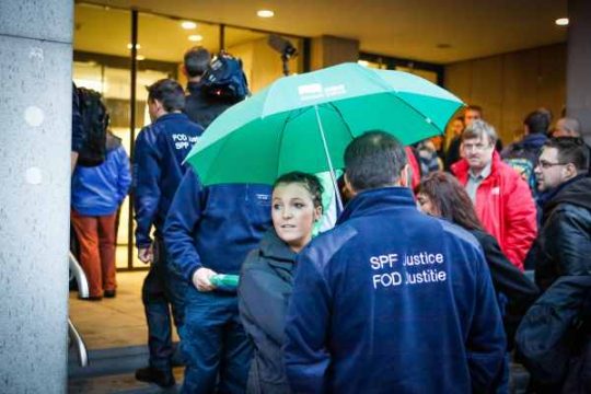 Sicherheitspersonal in Brüssel streikt