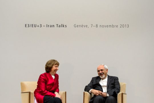 Atomgespräche in Genf: Die EU-Außenbeauftragte Ashton mit Irans Außenminister Sarif