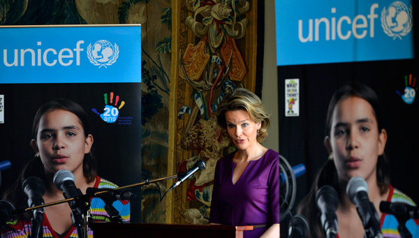 Königin Mathilde bei der Unicef-Konferenz in Brüssel
