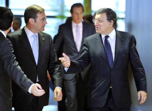 Portugals Premier Pedro Passos Coelho mit EU-Kommissionschef José Manuel Barroso in Brüssel