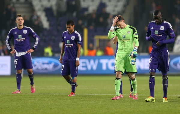Enttäuschte Spieler: Anderlecht ist aus Champions League ausgeschieden