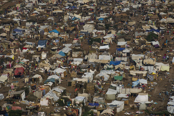 Flüchtlingscamp in der Nähe des Flughafens von Bangui