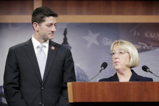 Paul Ryan und Patty Murray , die Vorsitzenden der Finanzausschüsse von Abgeordnetenhaus und Senat