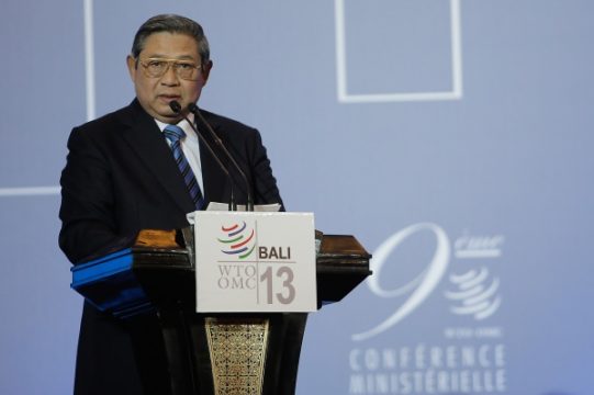 Indonesiens Präsident Susilo Bambang Yudhoyono hält seine Eröffnungsrede der 9. WTO-Ministerkonferenz