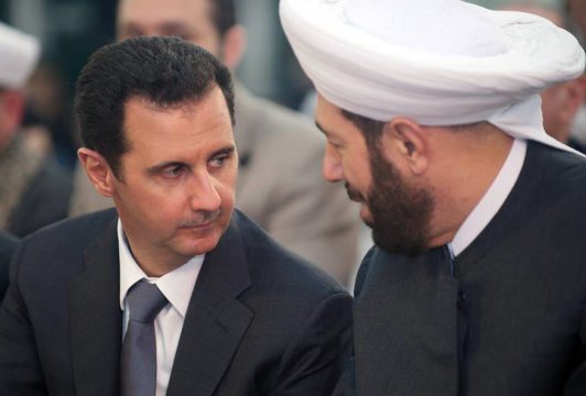 Syriens Präsident Assad im Januar 2Syriens Präsident Assad am 12. Januar 2014 mit Großmufti Hassun