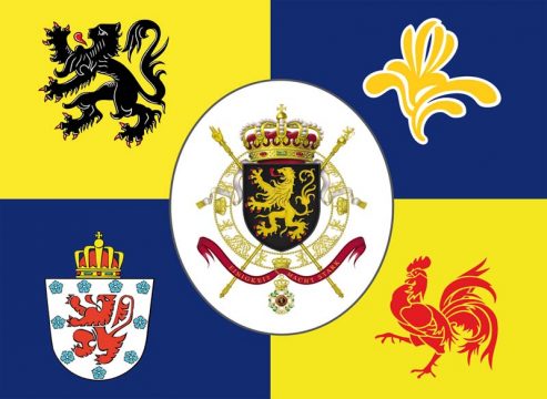 Papierfahnen "Belgien zu viert"