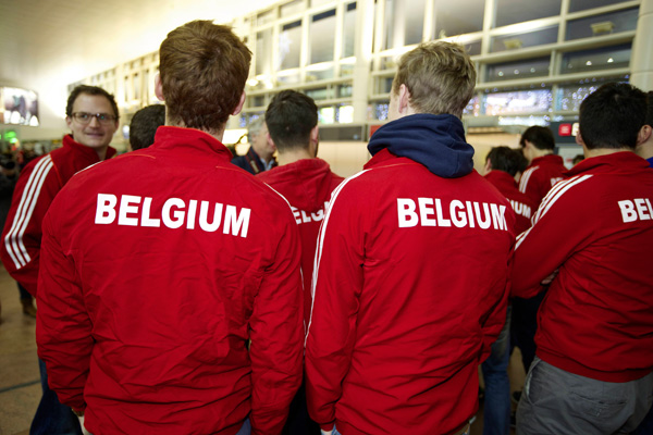 Die Red Lions vor dem Abflug in Brüssel (2. Januar)
