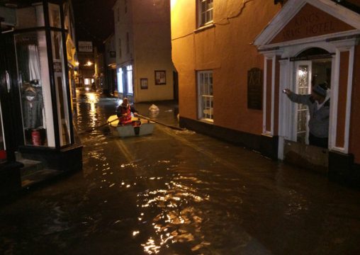 Hochwasser in Salcombe, Devon