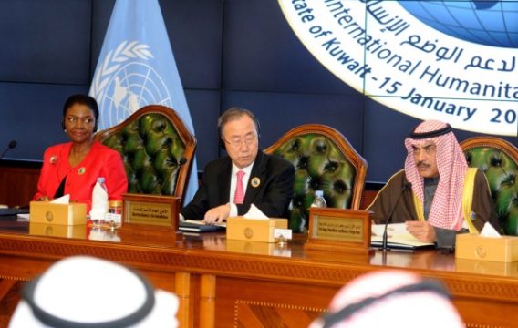 Valerie Amos, Ban Ki Moon und Scheich Sabah al-Khaled al-Sabah