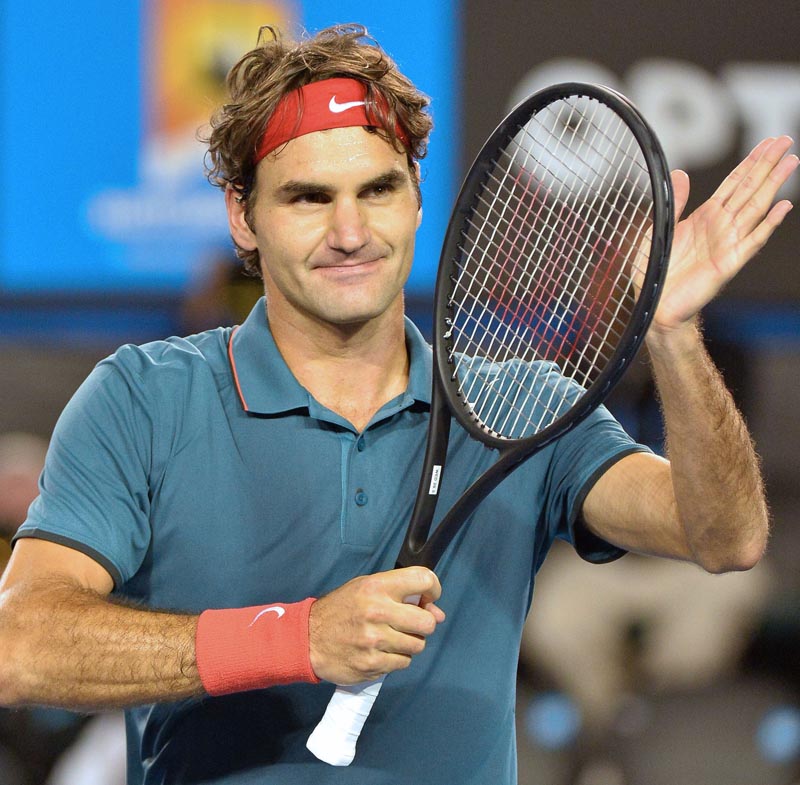 Roger Federer nach seinem Sieg gegen Andy Murray bei den Australian Open