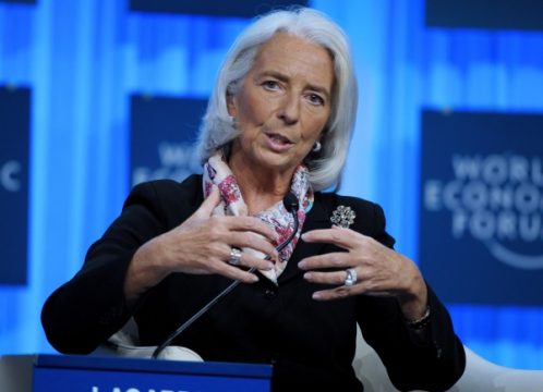 Die Chefin des Internationalen Währungsfonds (IWF) Christine Lagarde am 25.1. in Davos