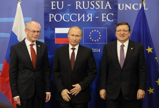 Herman Van Rompuy, Wladimir Putin und José Manuel Barroso