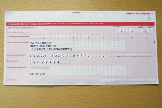 Illustration eines Sepa-(Single Euro Payments Area)-Formulars