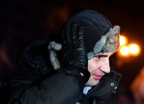 Vitali Klitschko spricht zu seinen Anhängern auf dem Unabhängigkeitsplatz (Maidan)