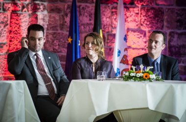 Minister Harald Mollers, Isabelle Weykmans und Oliver Paasch