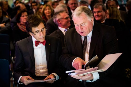 Ministerpräsident Karl-Heinz Lambertz mit Premier Elio Di Rupo