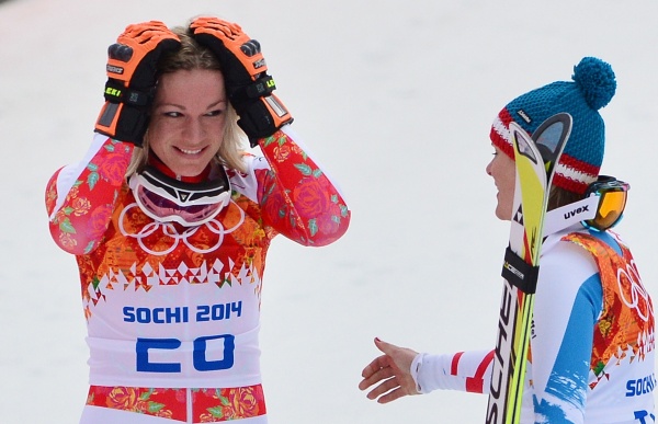 Maria Höfl-Riesch (l.) und Nicole Hosp