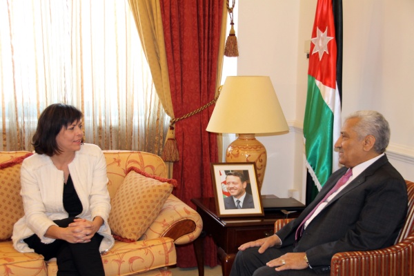 Innenministerin Joëlle Milquet mit dem jordanischen Ministerpräsidenten Abdullah Ensour