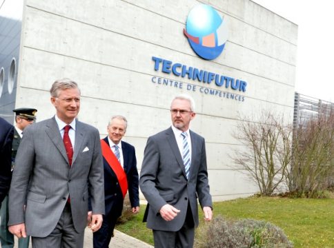 König Philipp besucht das Kompetenzzentrum Technifutur in Seraing