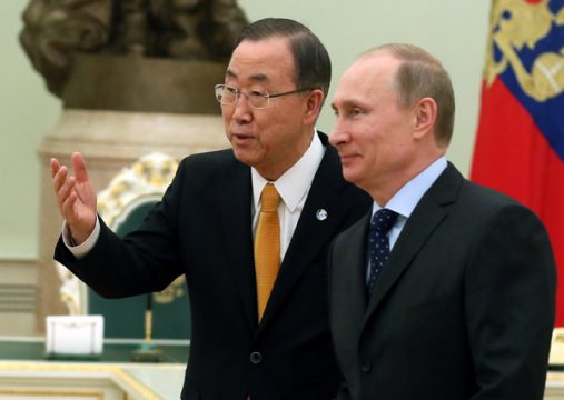UN-Generalsekretär Ban Ki Moon trifft Russlands Präsident Wladimir Putin