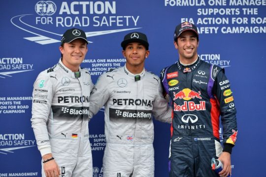 Lewis Hamilton holt Pole in Australien vor Ricciardo (rechts) und Nico Rosberg