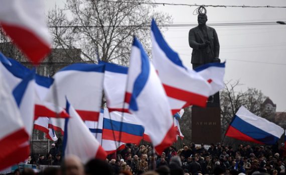 Prorussische Demonstration auf der Krim