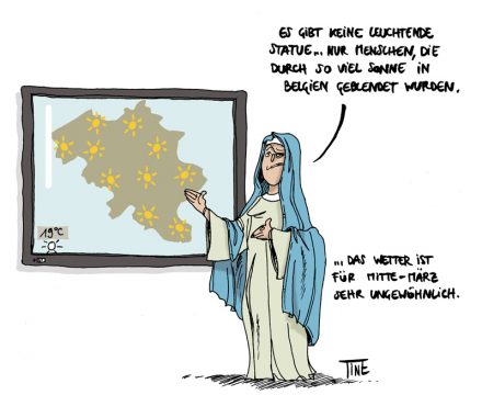 Leuchtende Marienstatue in Jalhay