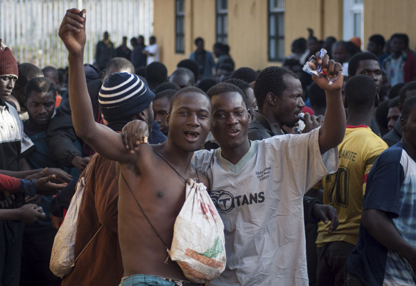 Afrikanische Flüchtlinge in der spanischen Exklave Melilla