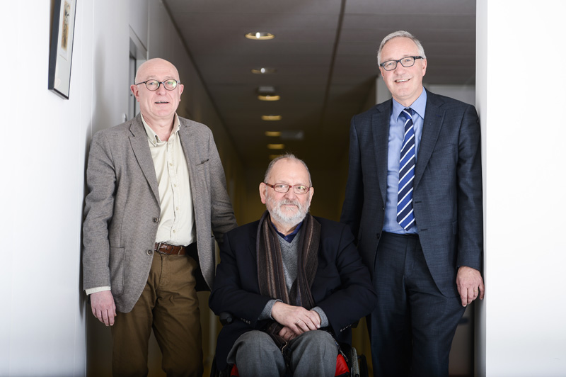 ÖSHZ-Chefs der Region Brüssel, Wallonie und Flanderns: Michel Colson, Claude Emonts und Rudy Coddens